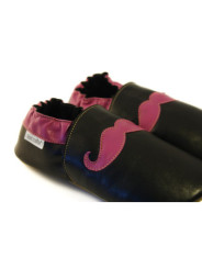 Chaussons - moustache - blu marino