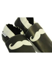 Soft slippers - mustache - blu marino