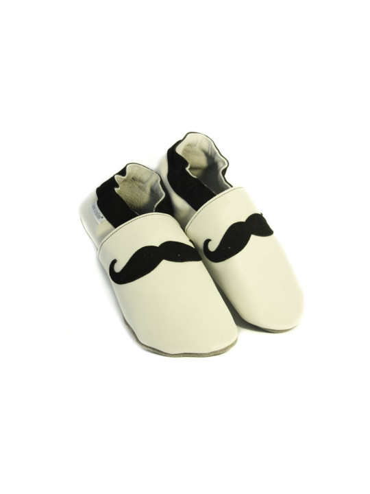 Soft slippers - mustache - blu marino