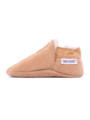 Brown woolen slippers,  camel round