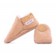 Brown woolen slippers, camel round