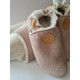 Brown woolen slippers, camel round