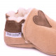 Brown woolen slippers, heart