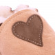 Brown woolen slippers, heart