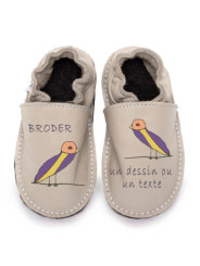 Chaussons cuir souple personnalisés Filles