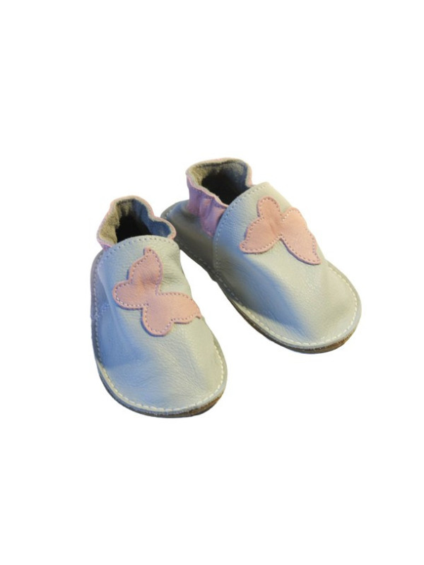 Petite gomme - gris clair - papillon rose