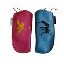 Embroidered glasses case 20 colors of leather