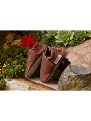 Organic leather slippers - coconut 