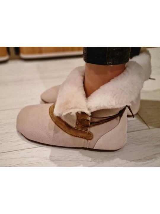 Bottines en peau lainée