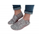 slippers - grey velvet - size 44