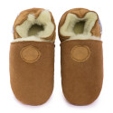 Brown woolen slippers