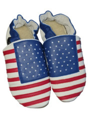 Chaussons cuir souple USA / drapeau des États-Unis