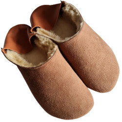 Babouche brown woolen slippers