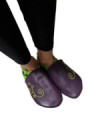 Taille du 18 au 34 Chaussons brodés violet et vert