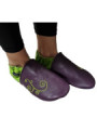 Taille du 18 au 34 Chaussons brodés violet et vert