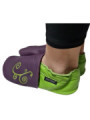 Taille du 18 au 34 Chaussons brodés violet et vert