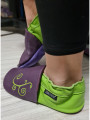 Size from 18 to 34 Purple and green embroidered slippers