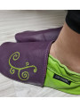 Size from 18 to 34 Purple and green embroidered slippers