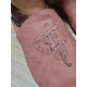 Size 38 elephant embroidered pink slippers