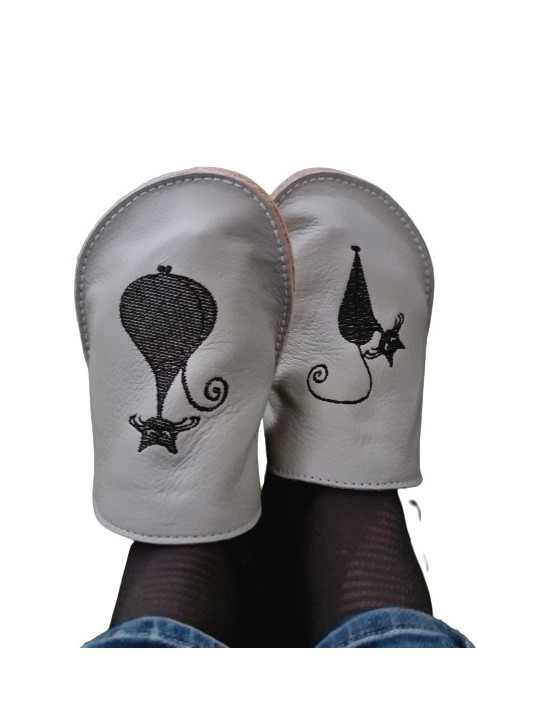 Chaussons cuir souple personnalisés Filles