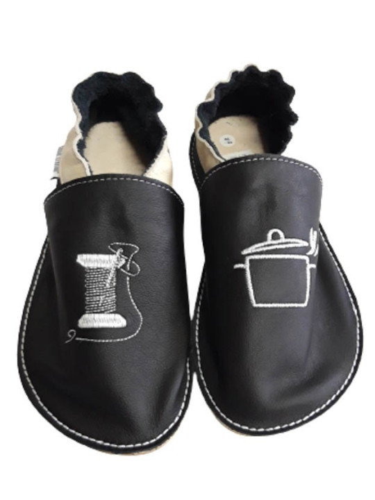 Chaussons cuir souple personnalisés Filles