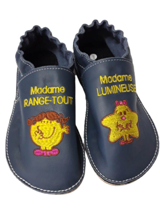 Chaussons cuir souple personnalisés Filles