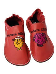 Chaussons cuir souple personnalisés Filles