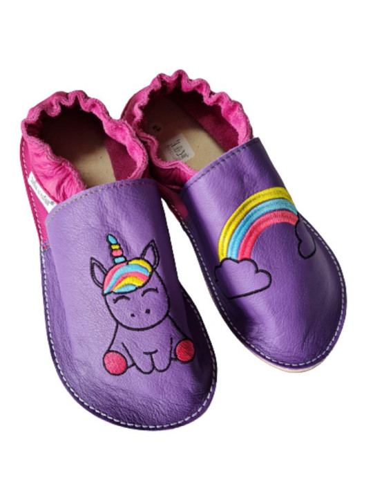 Chaussons cuir souple personnalisés Filles