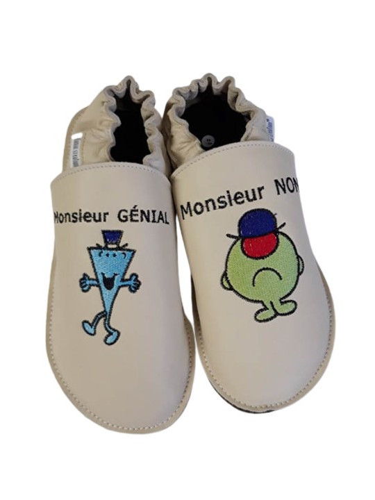 Chaussons cuir souple personnalisés Filles