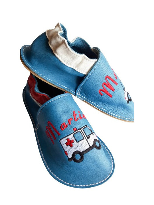 Chaussons cuir souple personnalisés Filles