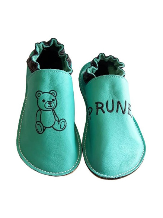 Chaussons cuir souple personnalisés Filles