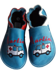 Chaussons cuir souple personnalisés Filles