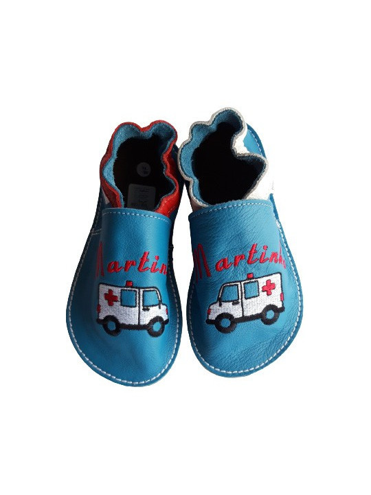 Chaussons cuir souple personnalisés Filles