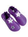 Chaussons souples cuir rose scintillant