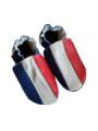 Chaussons cuir souple drapeau de la France