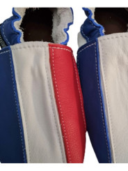 Chaussons cuir souple drapeau de la France