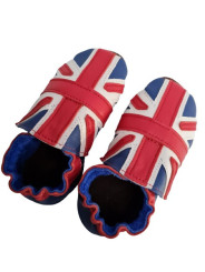 Chaussons cuir souple drapeau du Royaume-Uni