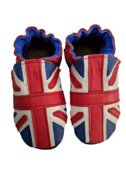 Chaussons cuir souple drapeau du Royaume-Uni