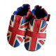 Chaussons cuir souple drapeau du Royaume-Uni