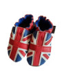 Chaussons cuir souple drapeau du Royaume-Uni