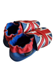 Chaussons cuir souple drapeau du Royaume-Uni