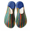 leather clog slippers blue