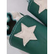 size 21 Green lined slippers and white star