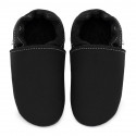 size 40 Soft leather slippers black