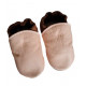size 22 Organic leather slippers - pink and brown