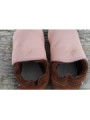 Taille 22 Chaussons cuir bio - rose et marron