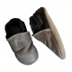 size 22 Organic leather slippers - grey and black