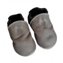 size 22 Organic leather slippers - grey and black