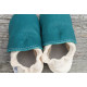 size 22 Organic leather slippers - blue and beige