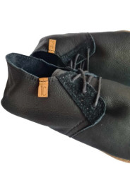 lace up slippers black leather